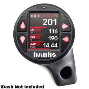 Jeep Wrangler Gauge Pod - Banks Power - iDash Stealth Single - Black - `18-`23